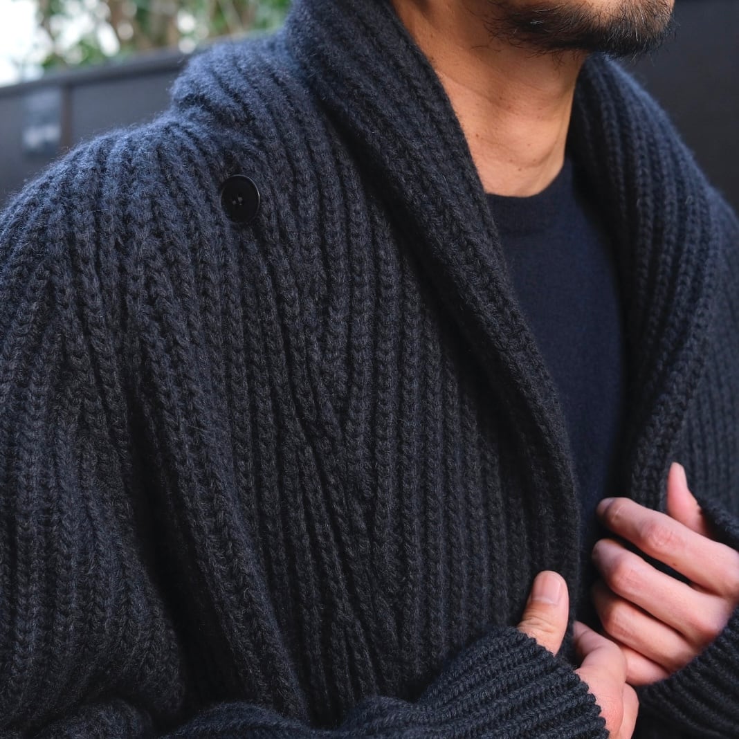 comoli カシミアシルクニットジャケット　size3 COMOLI A03-01005 カシミヤ シルクジャケット color:CHARCOAL size:2