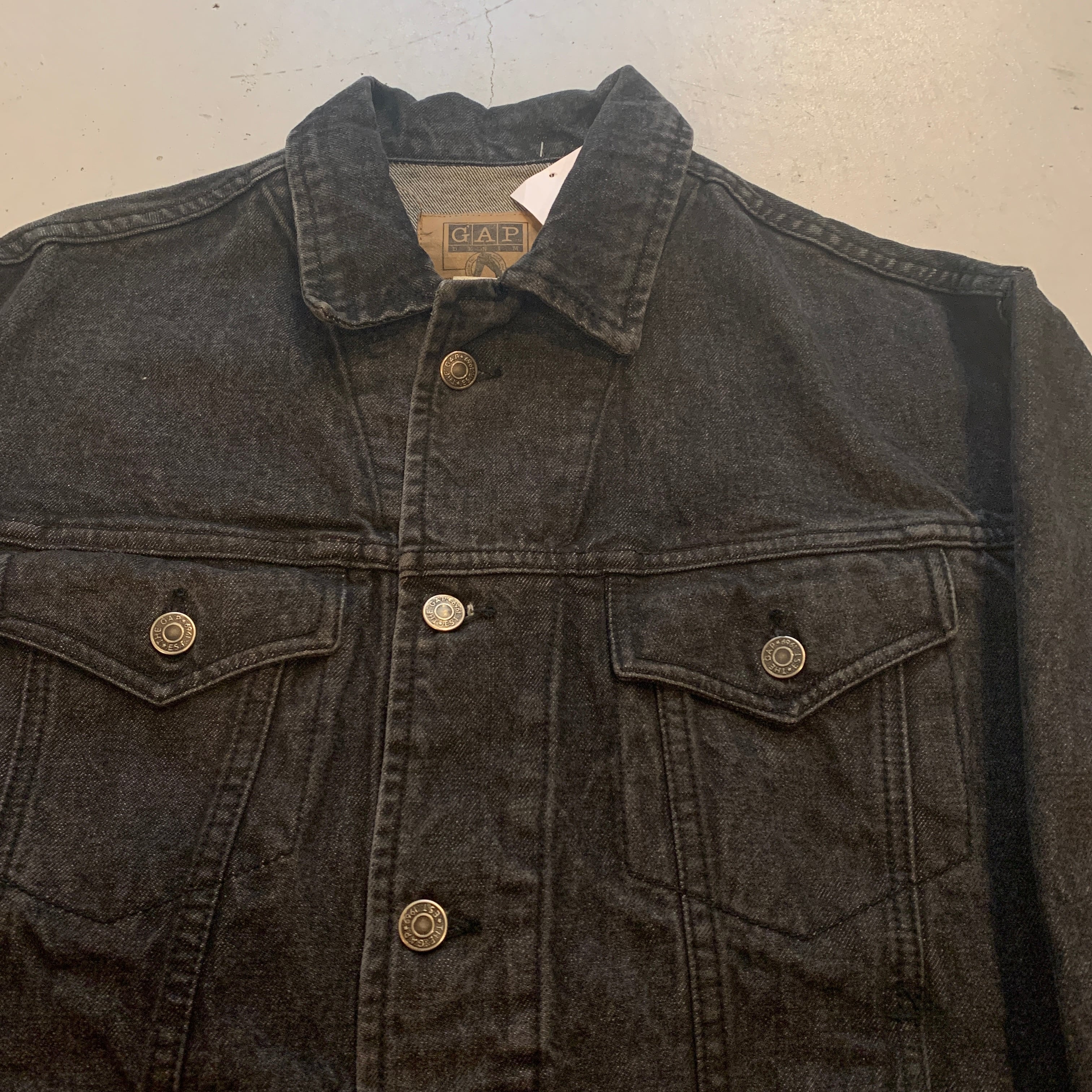 シルエット◎ 90's old gap black denim jacket 90s GAP DENIM black denim jacket【高円寺店】 | What'z up