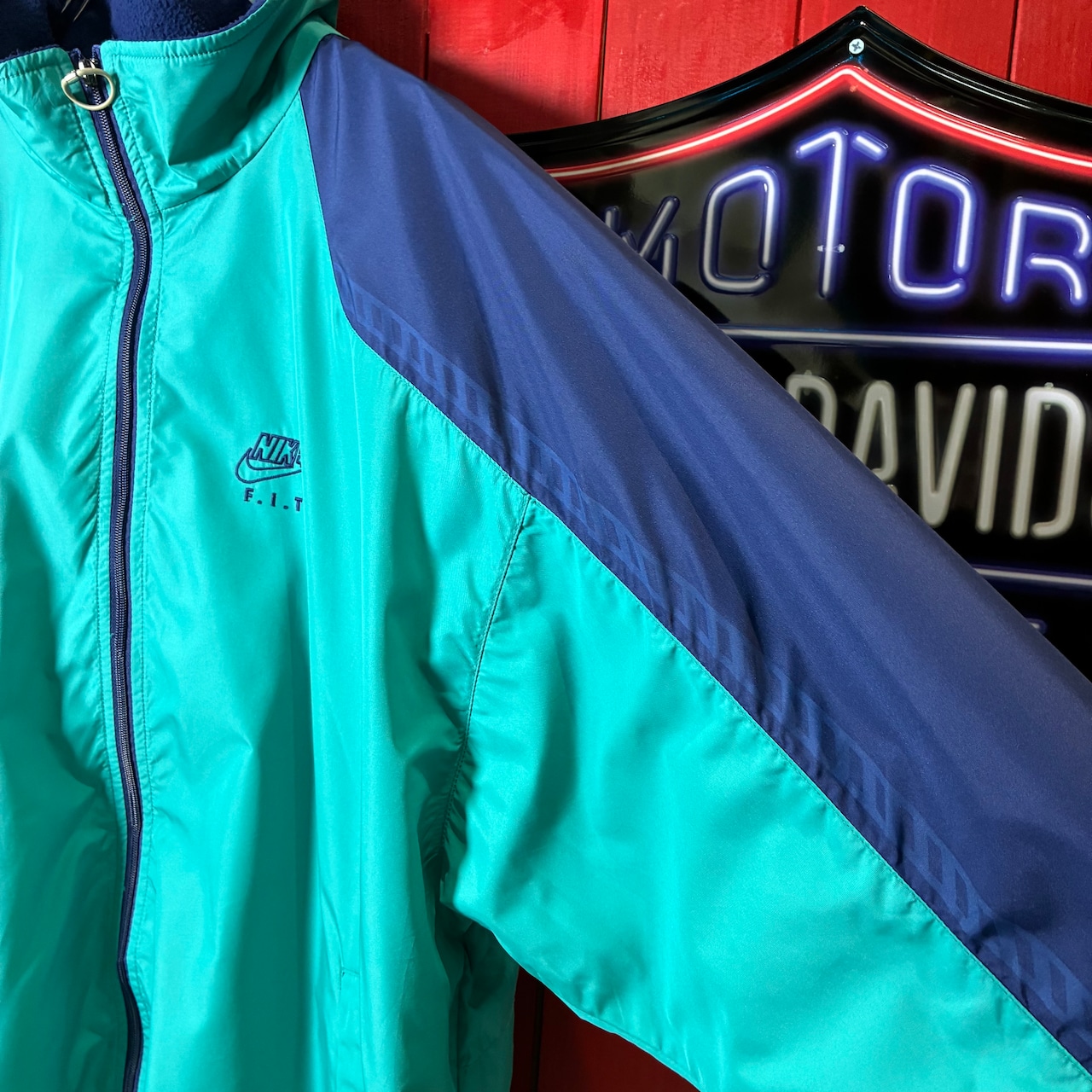 00s NIKE ナイロンジャケット ドローコード ツートンカラー ナイキ