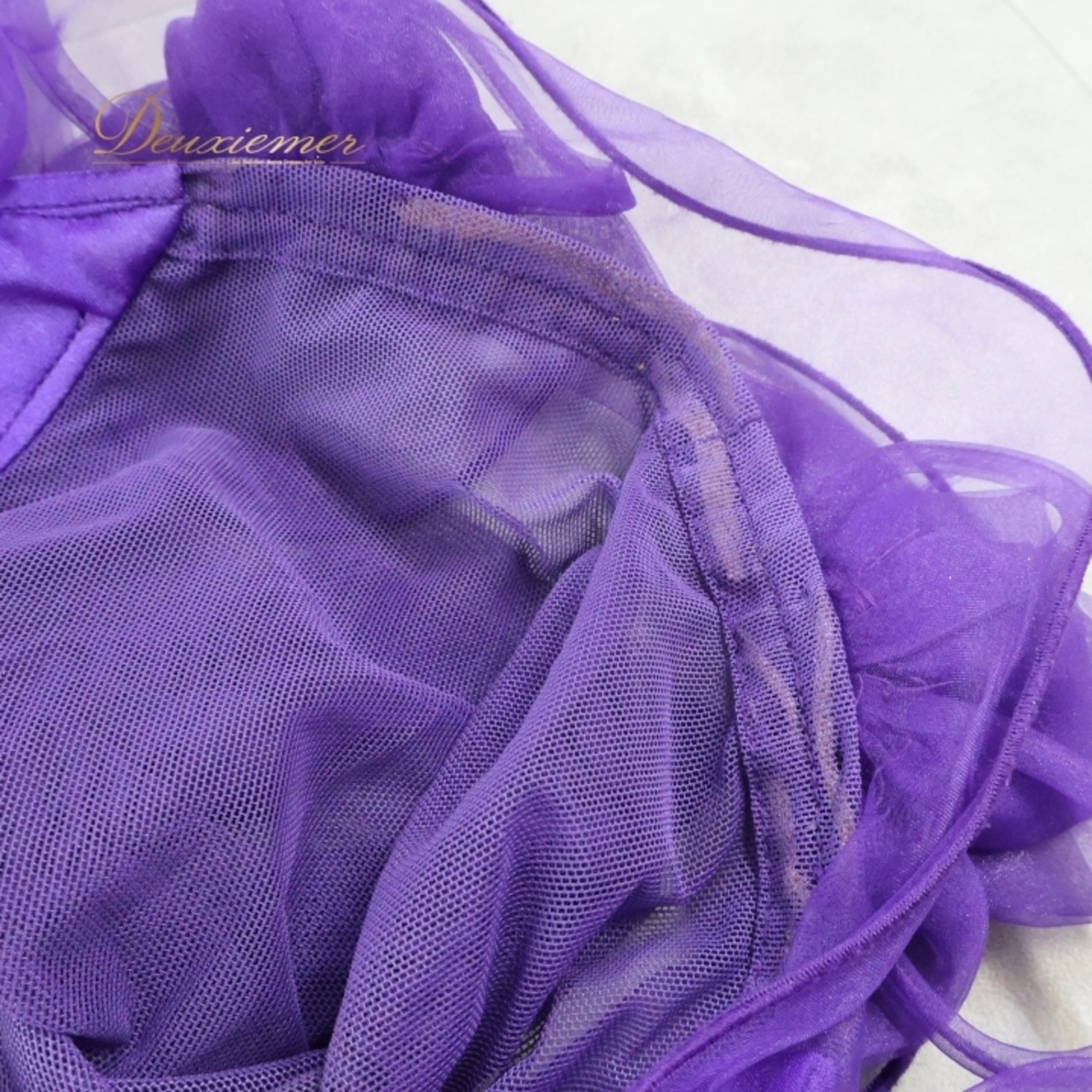 社交ダンス 衣装 ワンピース ドレス パープル系 クリエイトサン Create-Sun 紫 レース フリル 無地 軽い パーティ 発表会 ダンス コスチューム おしゃれ レディース ステージ衣装 紫色 女性 ダンスパーティ