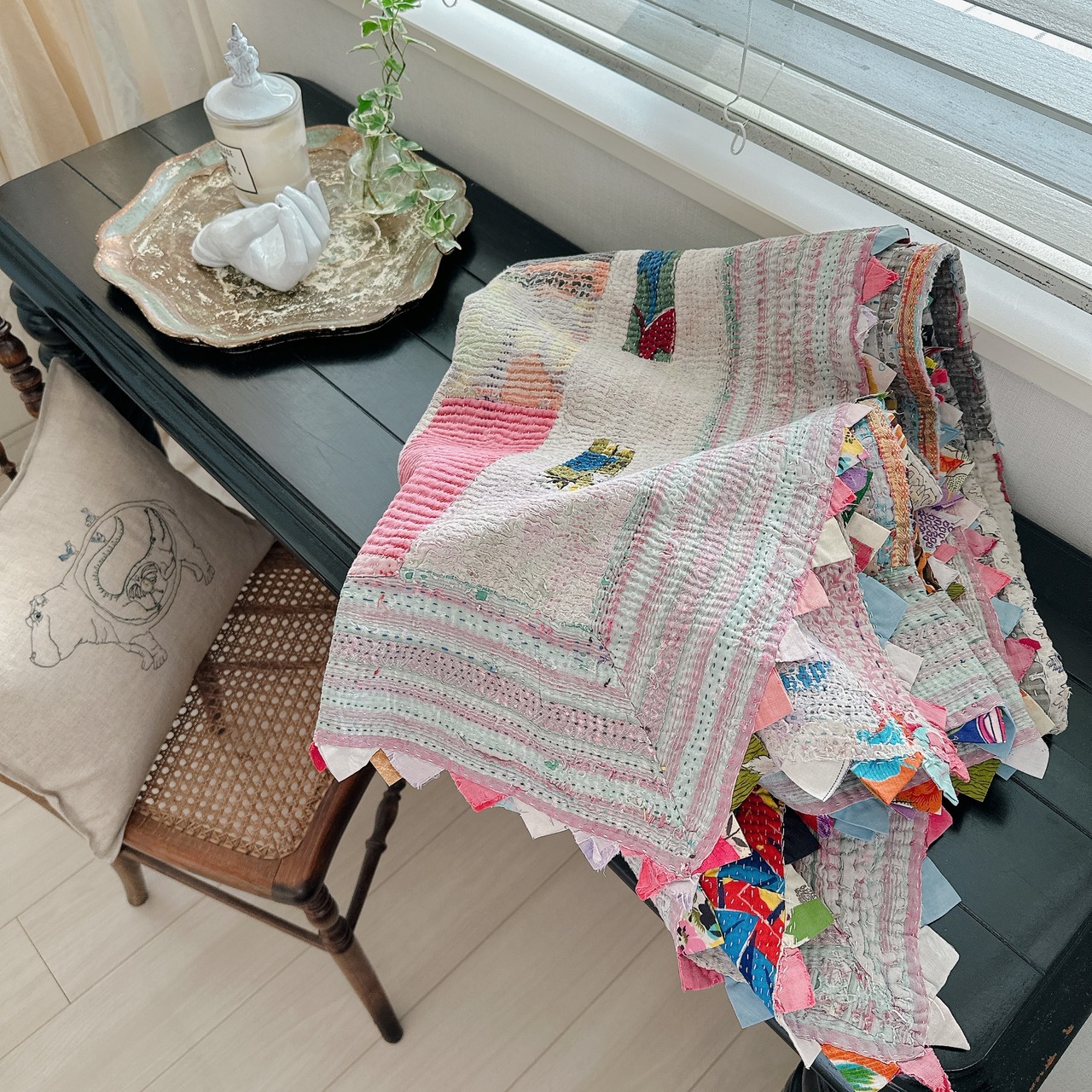 インド ヴィンテージカンタキルト VK004 | 140cm × 203cm