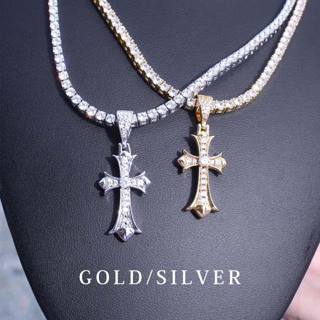 【新作】Iced Out Dagger Cross Necklace