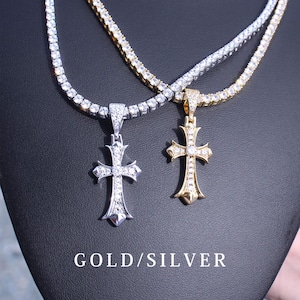 【新作】Iced Out Dagger Cross Necklace