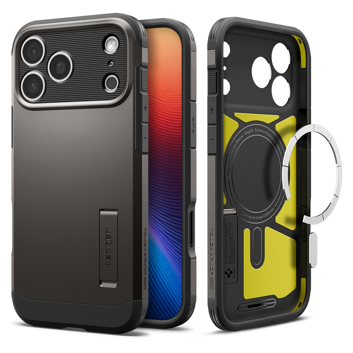 Spigen iPhone 18 Pro Max / 17 Pro Max ケース MagSafe対応 タフ・アーマーT・マグフィット(ガンメタル)