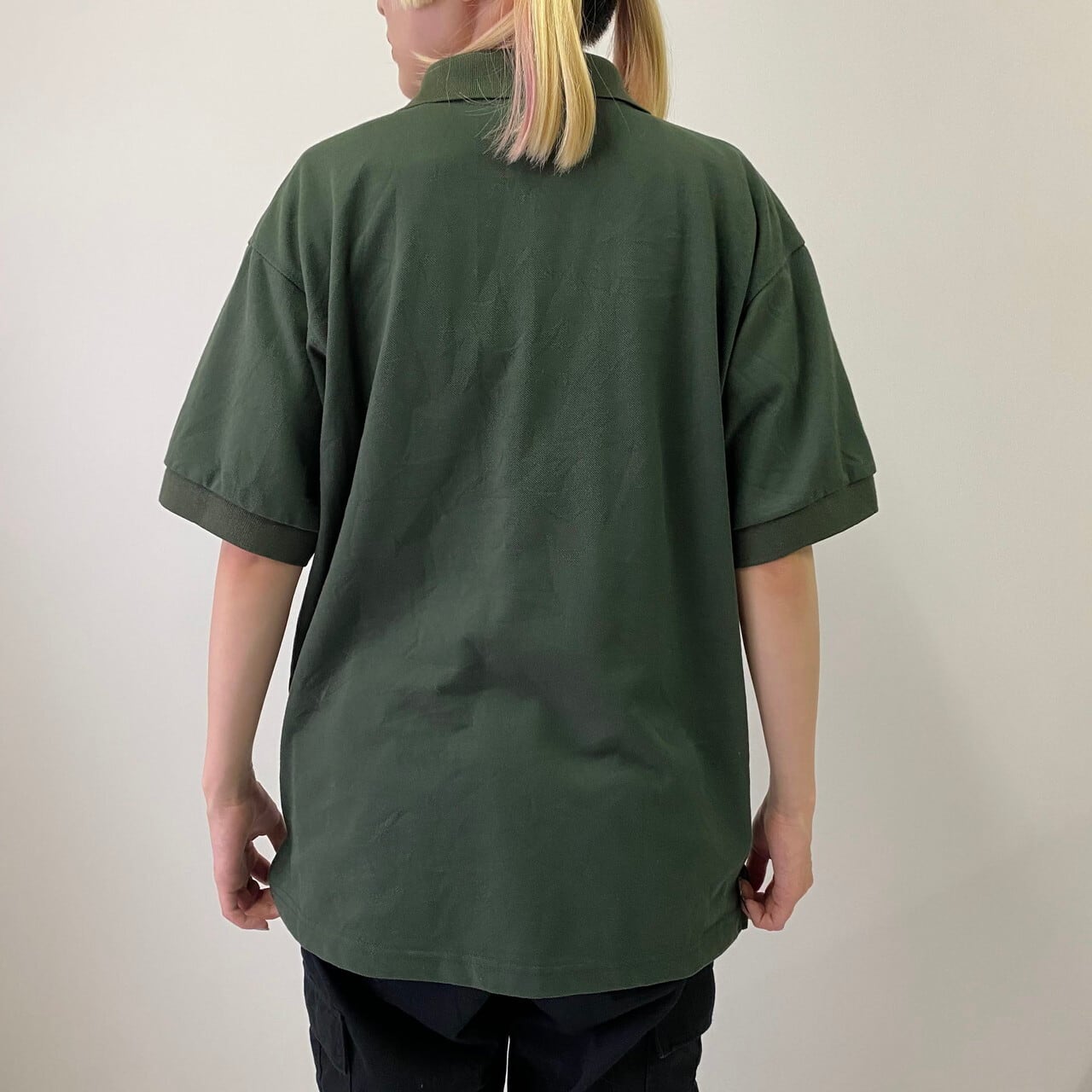 LACOSTE ラコステ 鹿の子 ポロシャツ メンズM-L相当 古着 ワンポイント