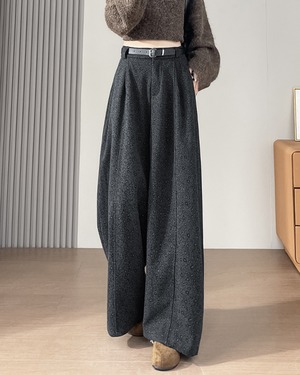 ジャカードレオパードワイドパンツ 2color A0664