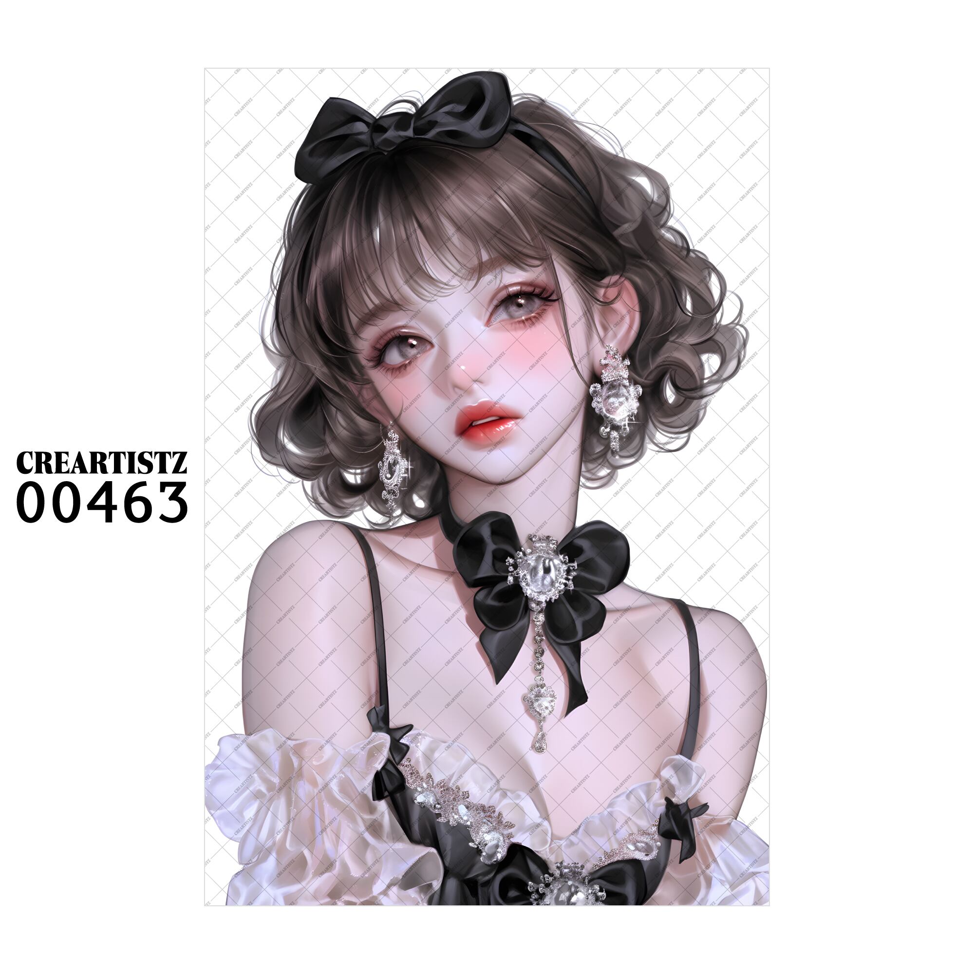 00463 ガール キュート オリジナル ペーパー/ステッカー 4枚セット CREARTISTZ