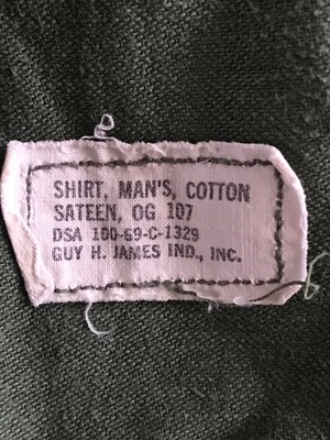 69's U.S.ARMY ユーティリティシャツ OG-107 表記(15 1/2 × 31)　