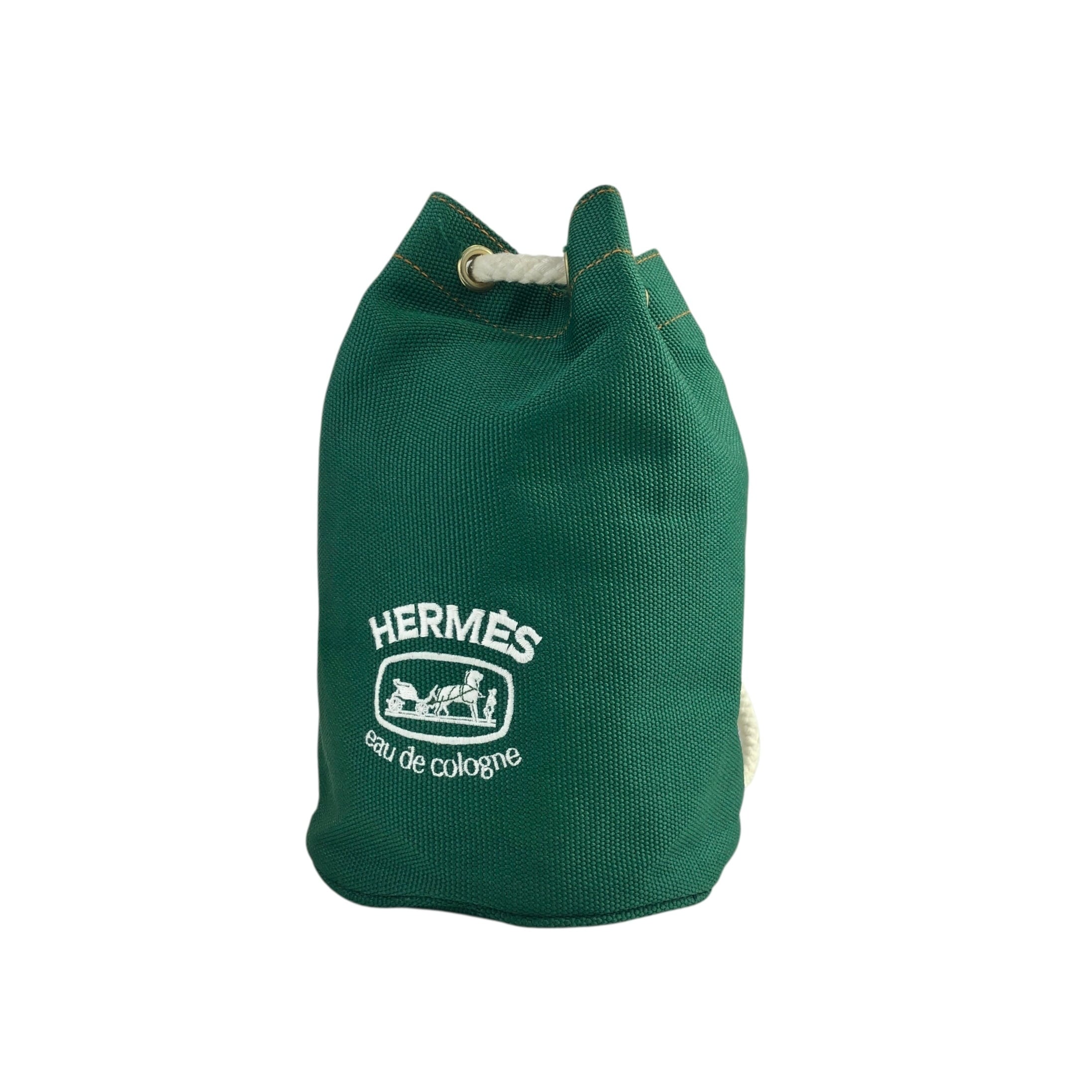 HERMES エルメス ショルダーバッグ グリーン キャンバス 巾着 vintage