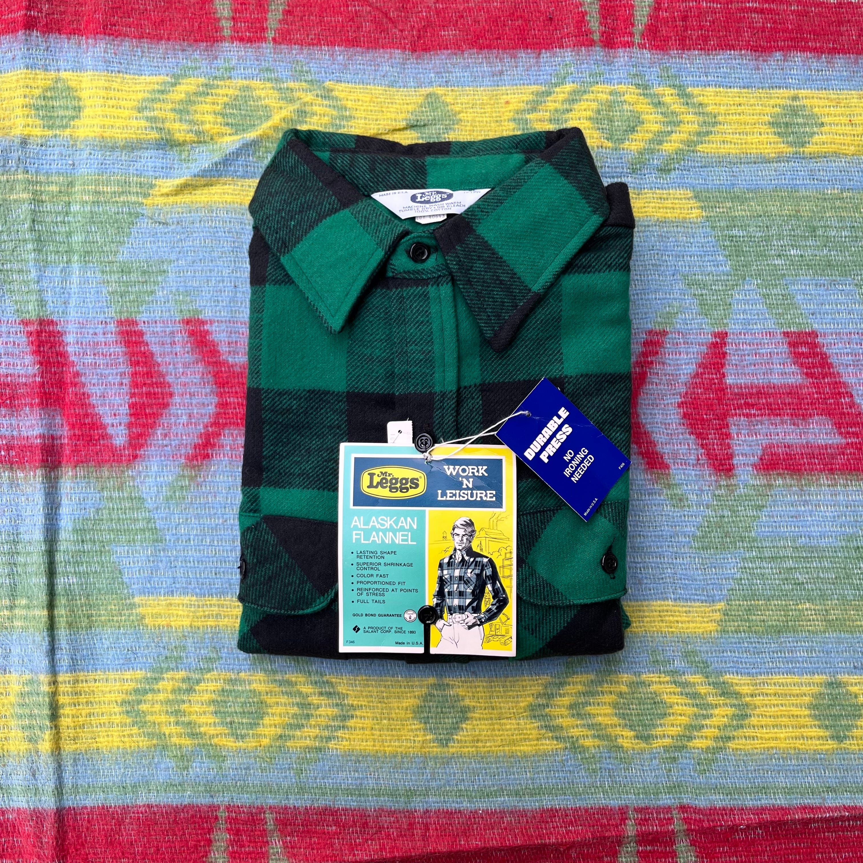 1970’s Deadstock “Mr. Leggs" Heavy Cotton Flannel Shirt/ XL