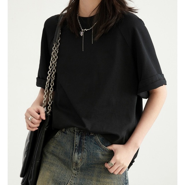 レディース トップス Tシャツ 半袖 ラグラン ラウンドネック フェミニン かわいい 大人可愛い きれいめ シンプル カジュアル おしゃれ こなれ感 ラフ ルーズ ナチュラル 無地 春 オフィス 通勤 学生 学校 通学 デート お出かけ アウトドア 旅行 レストラン 公園 女子会 休日 ショッピング お花見 カフェ 韓国 オルチャン 楽ちん 体型カバー 普段使い 着回し 清楚 定番 ゆったり ゆる フリーサイズ 白 ホワイト 黒 ブラック ピンク 水色 ブルー アプリコット ベーシックカラー 春カラー
