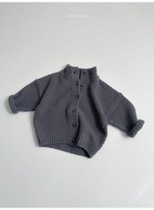 〖取寄〗韓国子供服 / 26winter / minirobe / ワッフルハイネックカーディガン / キッズ *S~XL*