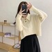 カジュアル ツイスト セーター 秋冬 おしゃれ 開き襟 インナー 長袖ニット レディース ゆったり 百掛け トップス プルオーバー ポロシャツ