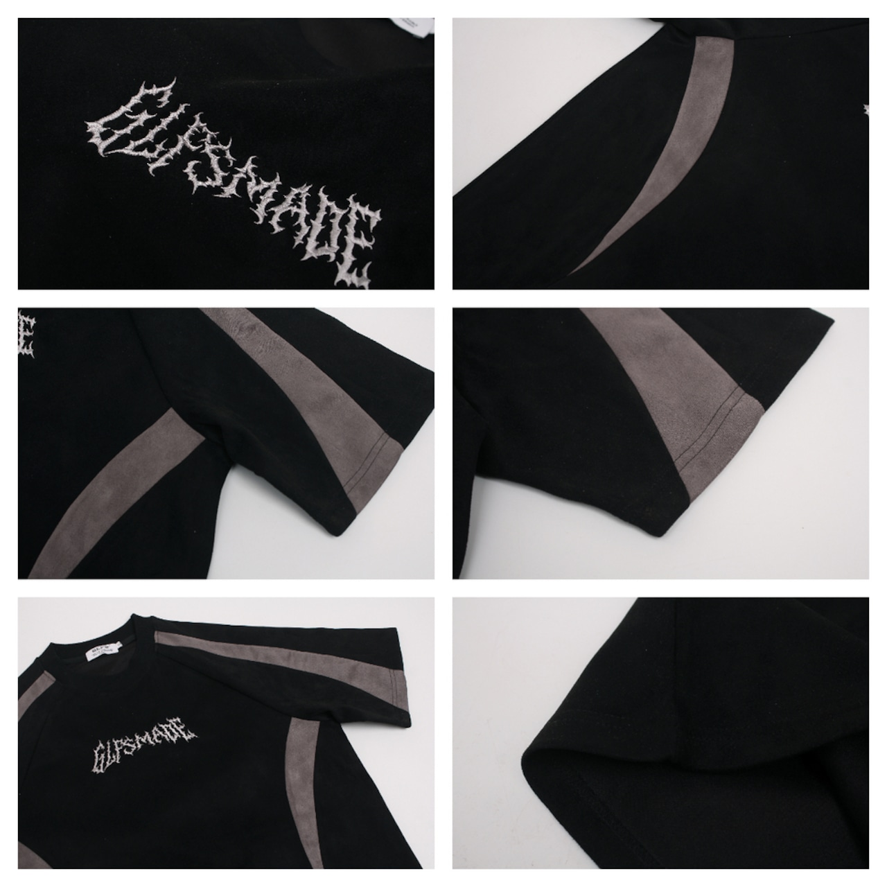 VINTAGE ストリート 刺繍スエード Tシャツ T2039