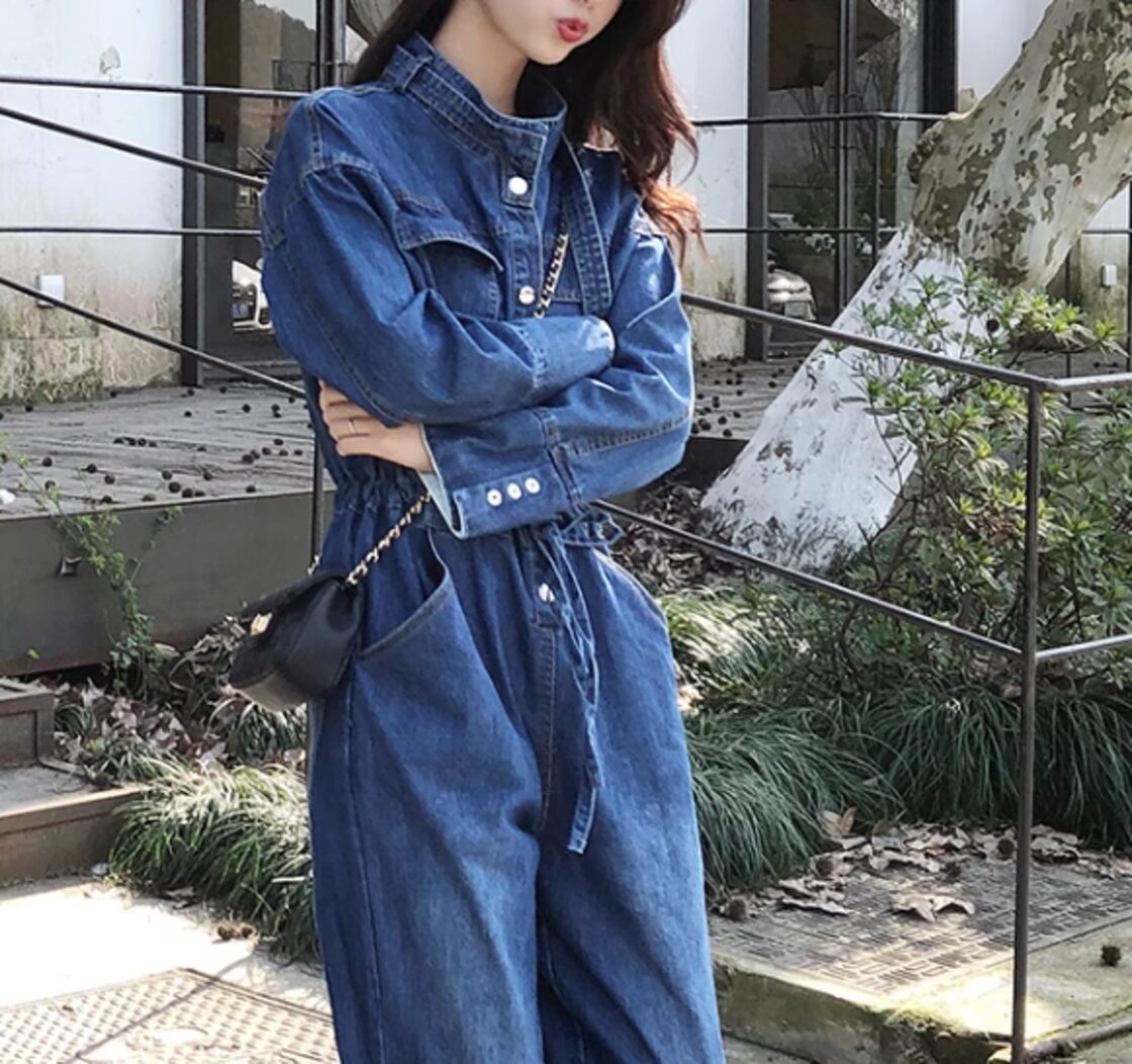 セットアップ デニム ジャケット ロングパンツ レディース ロング丈 