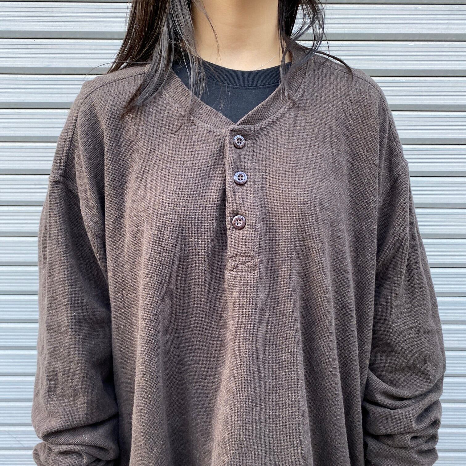 90s L.L.bean コットンニット サーマル ワッフル カーキ ミリタリー 90s L.L.bean コットンニット サーマル ワッフル カーキ ミリタリー