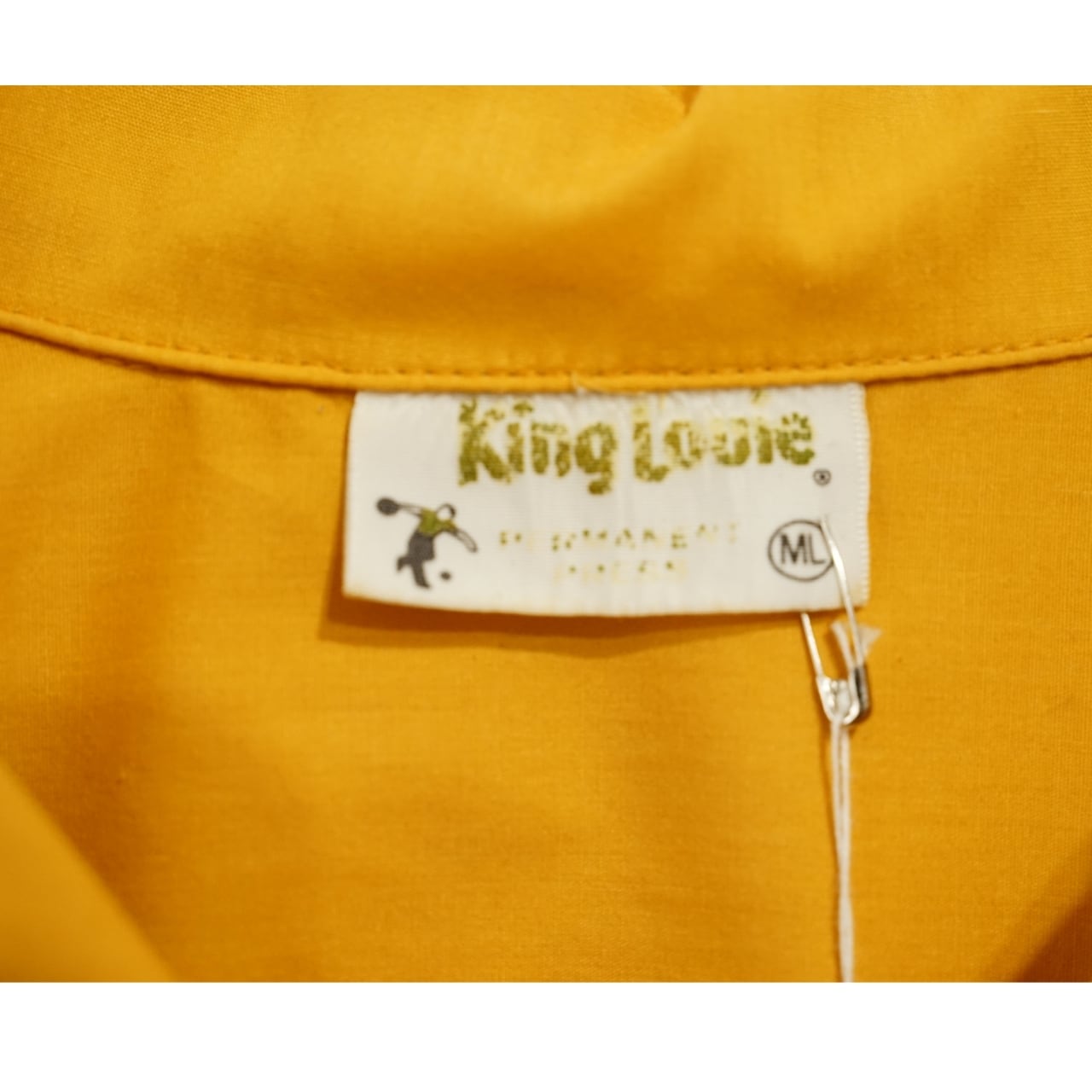 King Louie ボウリングシャツ （表記ML・実寸M相当）｜NA355 King Louie ボウリングシャツ イエロー バックプリント（表記ML・実寸M
