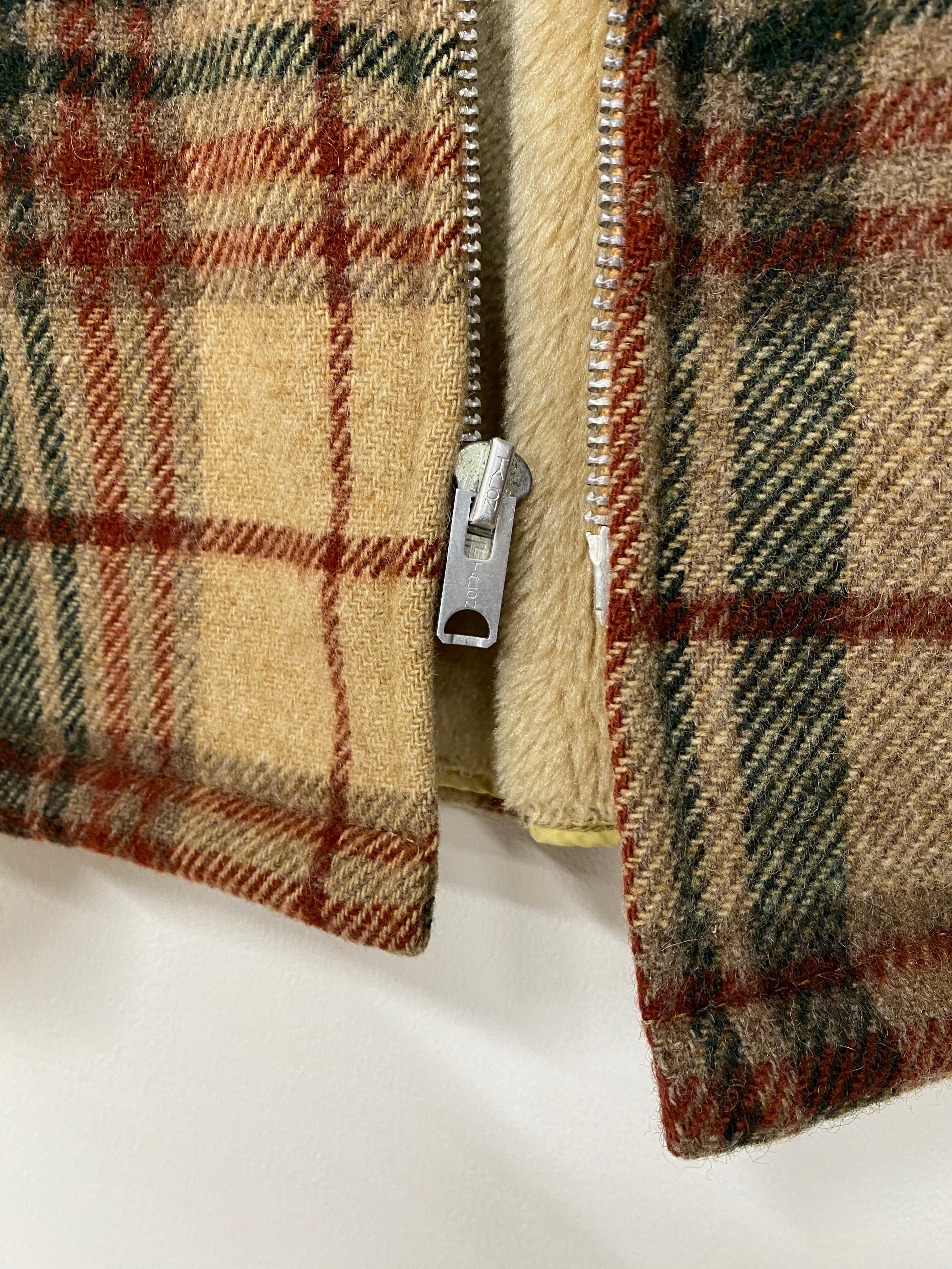 70s USA WoolRich Wool Nylon Boa Check Sports Jacket/L | ACIDHOUSE