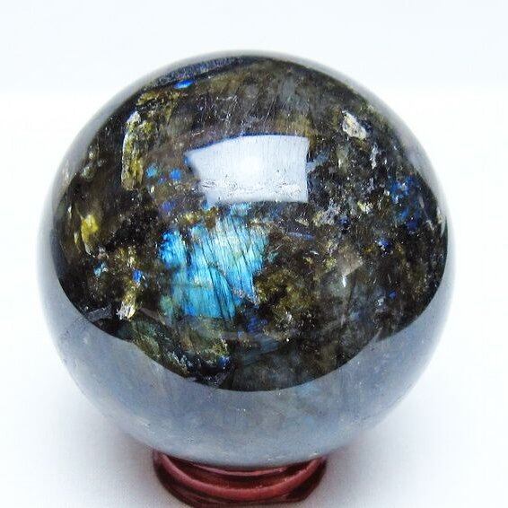 ラブラドライト 丸玉 73mm スフィア 置物 一点物 151-9123