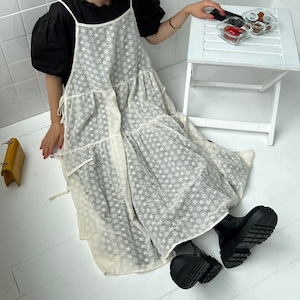 サイドリボンフラワーレースキャミワンピ_LN01304