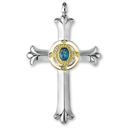 tarowashimi 鷲見太郎 レインボートパーズクロス 鷲見太郎 Pendant ペンダント】クロスペンダントw/レインボー
