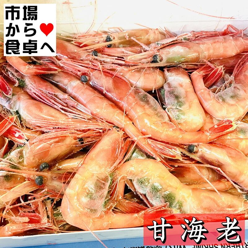 ★甘海老★ 甘えび (大LAサイズ)1kg 約60～70尾【 有頭甘海老・刺身用】大きな