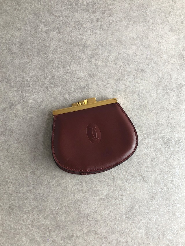 Cartier カルティエ ショルダーバッグ ボルドー ロゴ ターンロック レザー vintage ヴィンテージ オールド eepi74