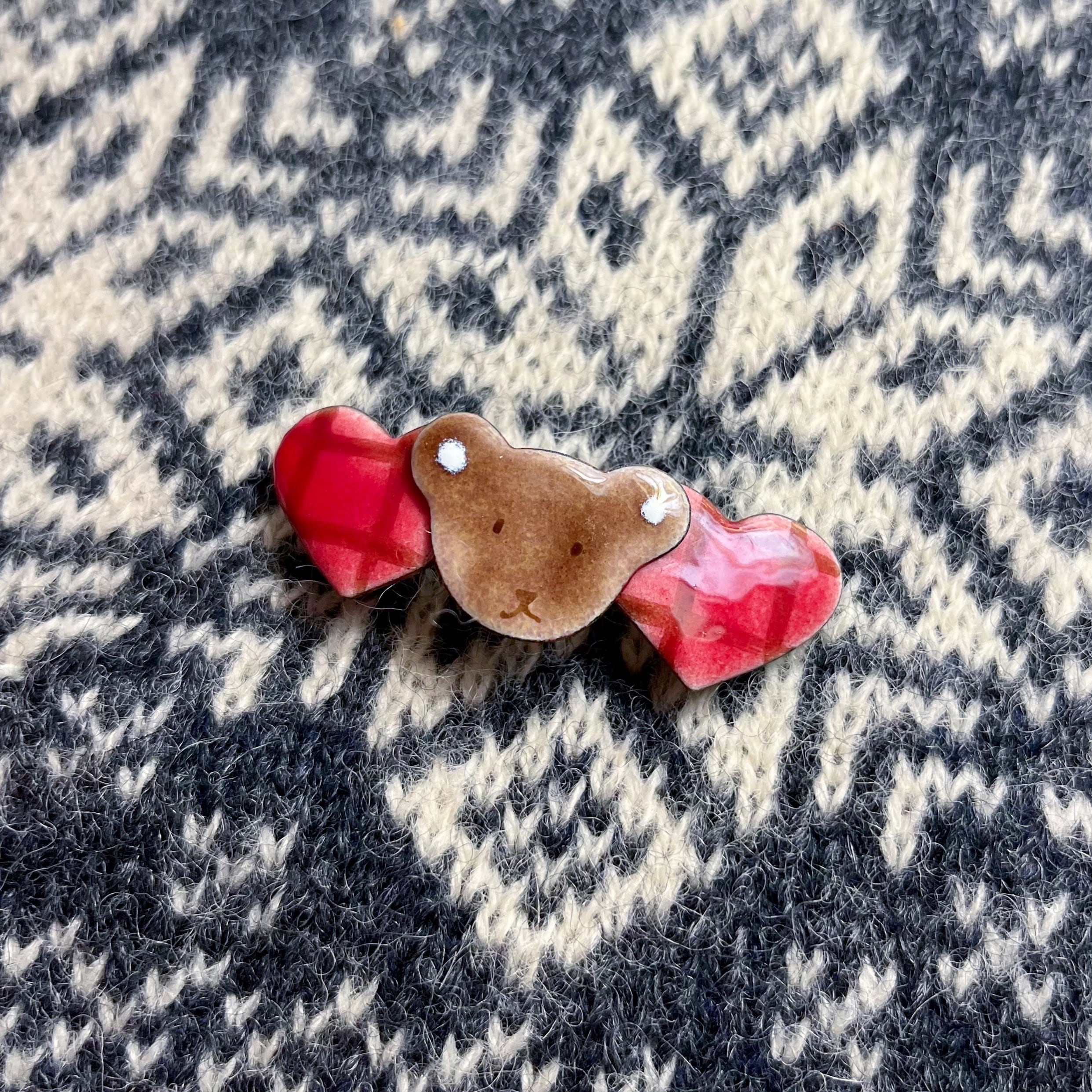 heart bear mini barrette