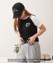 ◆ハート サガラ刺繍 ラグランTシャツ◆ng-45215