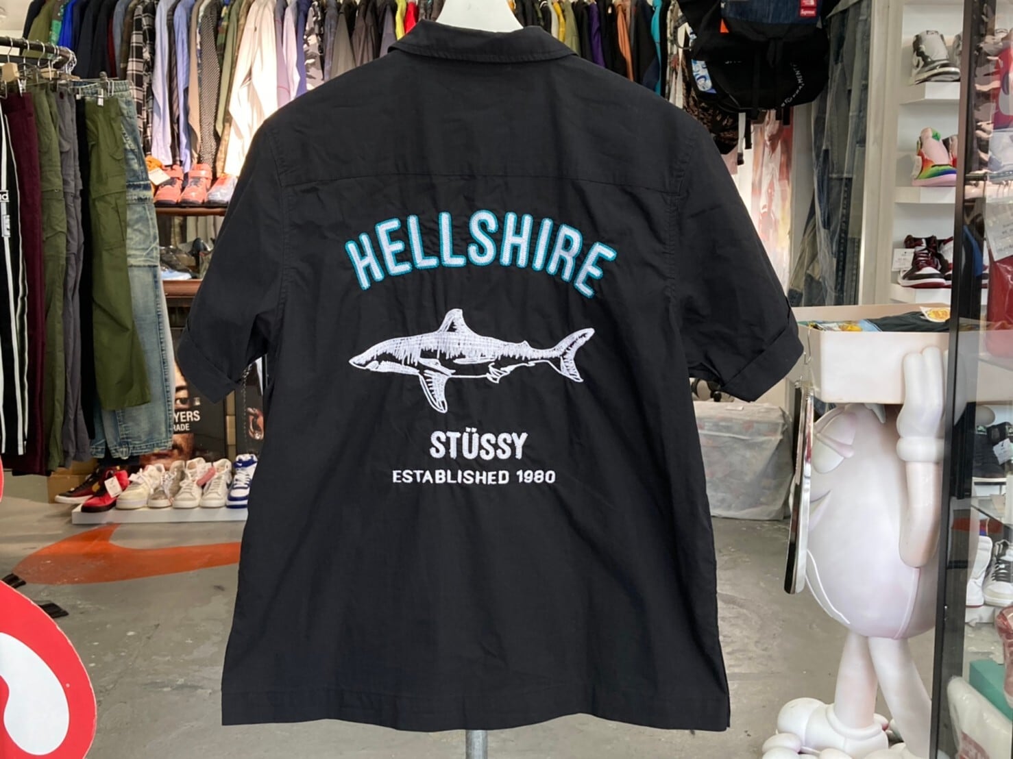 STUSSY HELLSHIRE BOWLING SS SHIRT BLACK MEDIUM 30KG7800 | BRAND