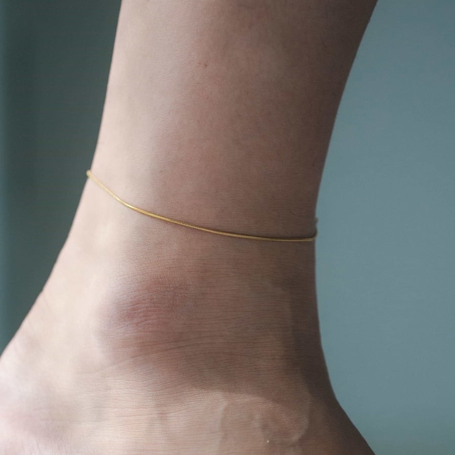 thin snake anklet (gold) #a5 | garcia
