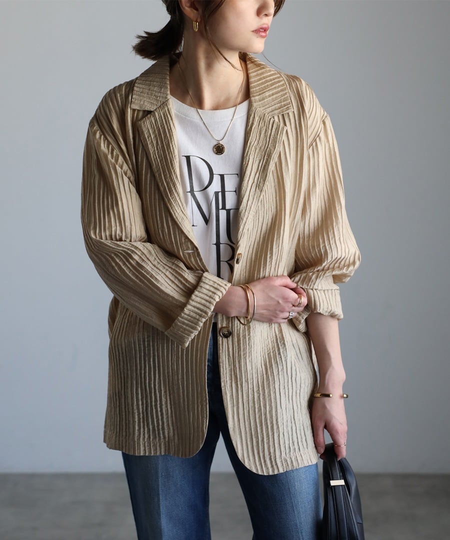 ワッシャープリーツシアージャケット【a-50203】.