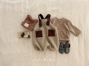 【valu bebe】ワッフルポケットカットソー ライトブラウン 70〜110cm  241108