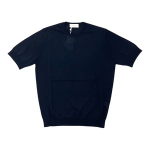 FILIPPO DE LAURENTIIS(フィリッポ デ ローレンティス) crepe cotton short sleeves knit/DARK NAVY(890)