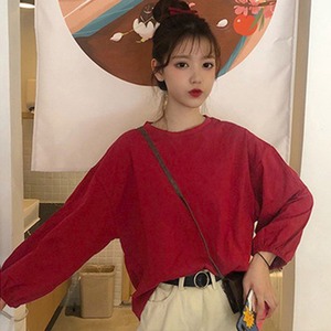 Tシャツ 長袖 レディース 春秋 韓国 おしゃれ 大人 かわいい シンプル ゆったり オーバーサイズ ドロップショルダー カジュアル トップス 大人可愛い 大人女子