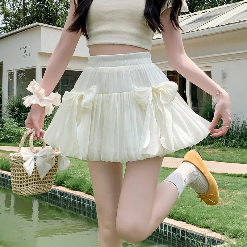 【bottoms】リボン付きバルーンスカート Q8239