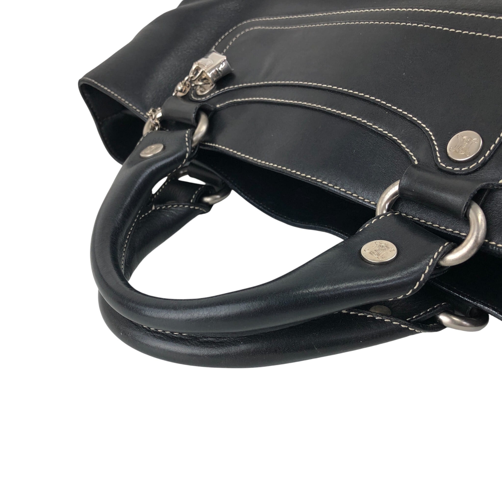 CELINE セリーヌ ハンドバッグ ブラック トリオンフ レザー ブギー