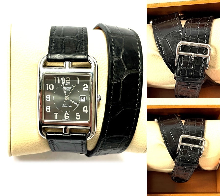 HERMES エルメス Cape Cod ケープコッド GM アリゲーター ドゥブル