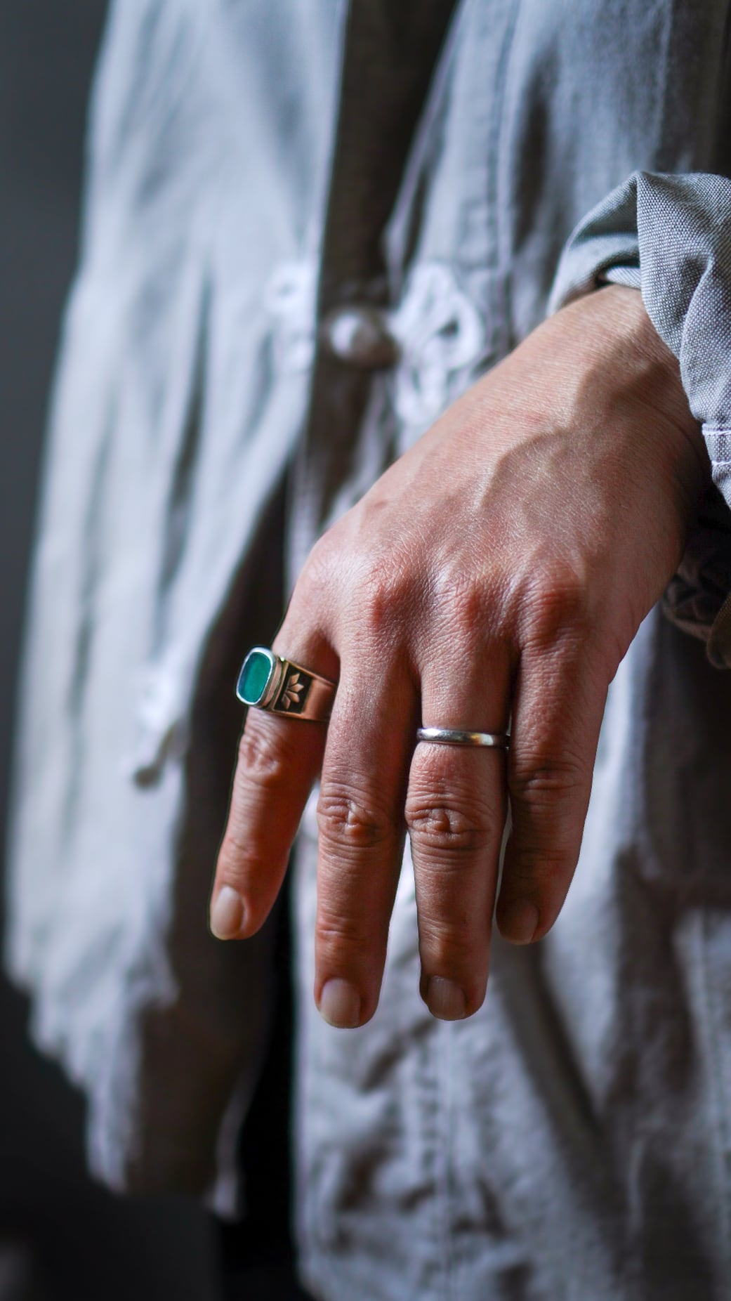 Finland＊14号＊北欧ヴィンテージリング＊シルバーリング＊グリーンアゲイト VINTAGE】TIFFANY&Co. ティファニー グリーン アゲート スクエア