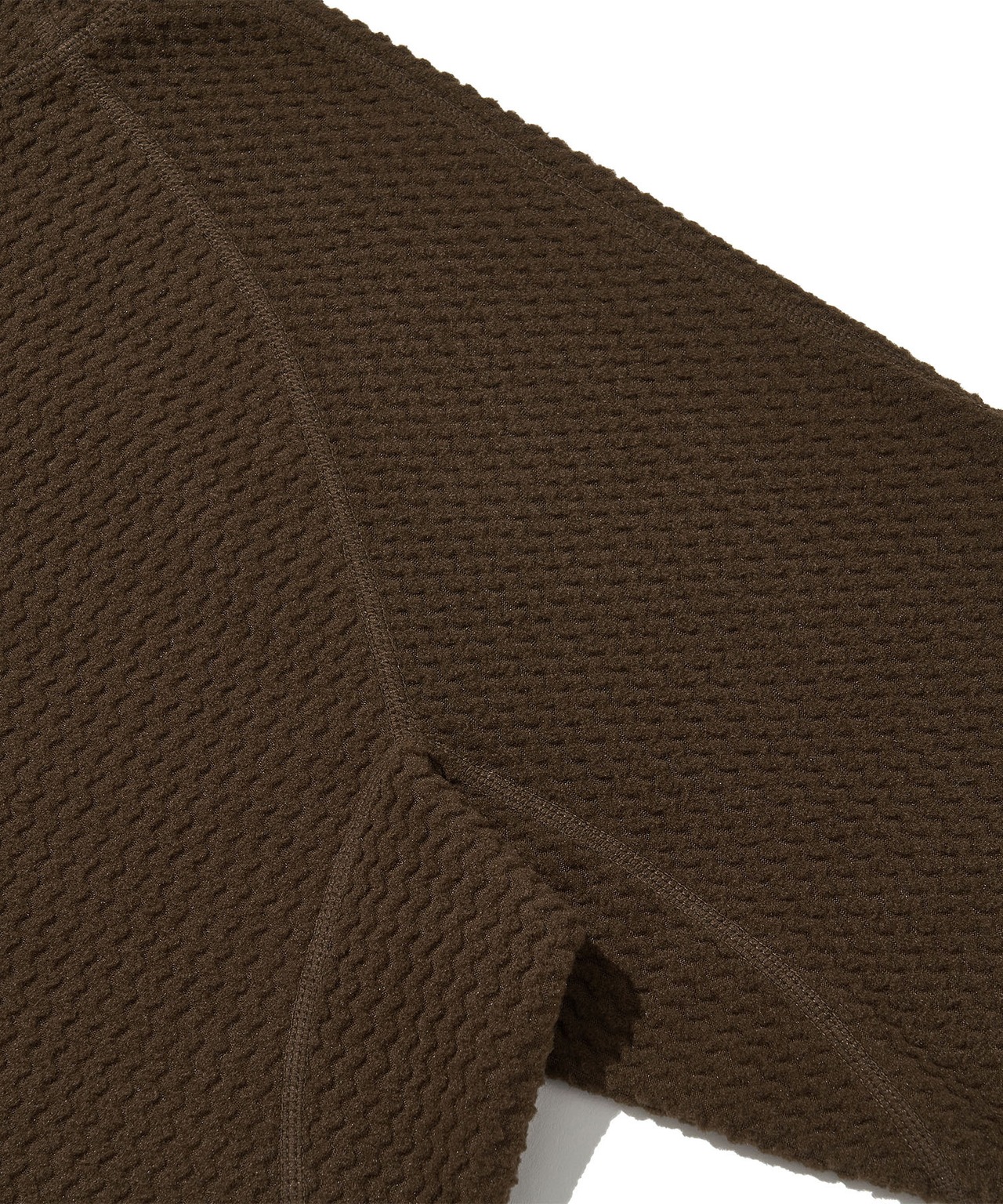 CALORA FLEECE HOODED PULLOVER_DARK BROWN
