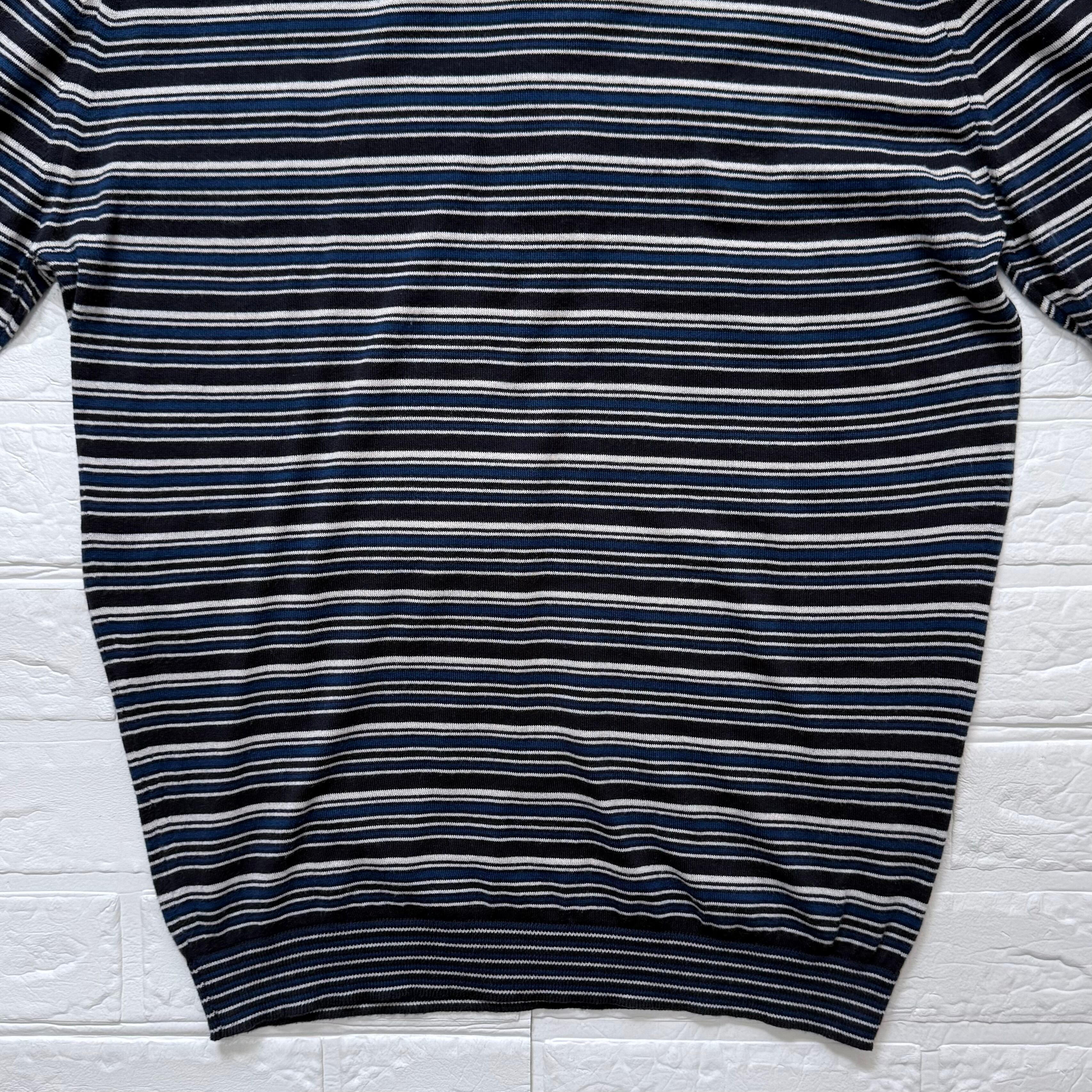 JOHN SMEDLEY 旧タグ シーアイランドコットン マルチボーダー 半袖
