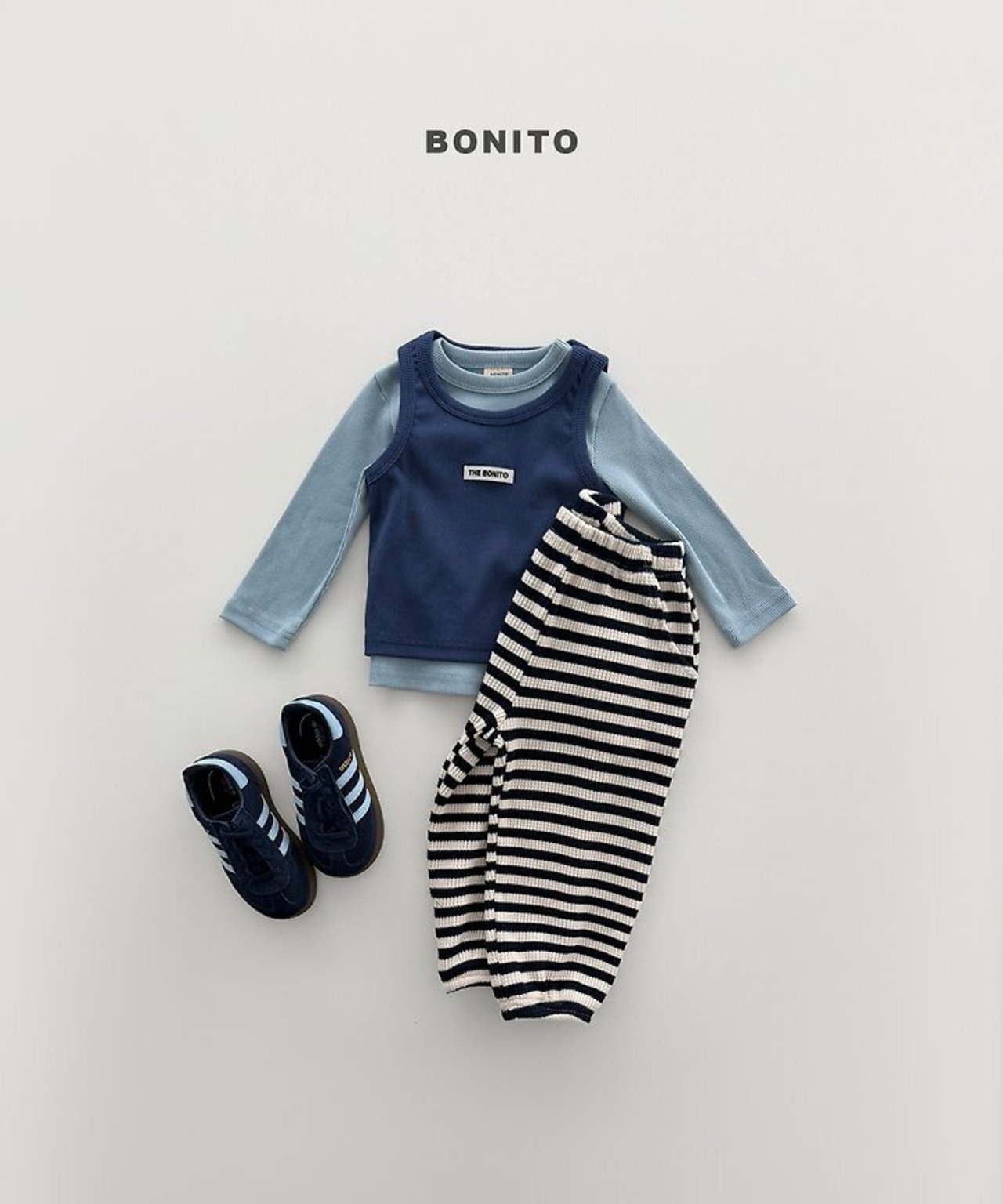 【取寄/韓国直送】BONITO 26/AT ワッフルストライプパンツ|夏服|韓国子供服