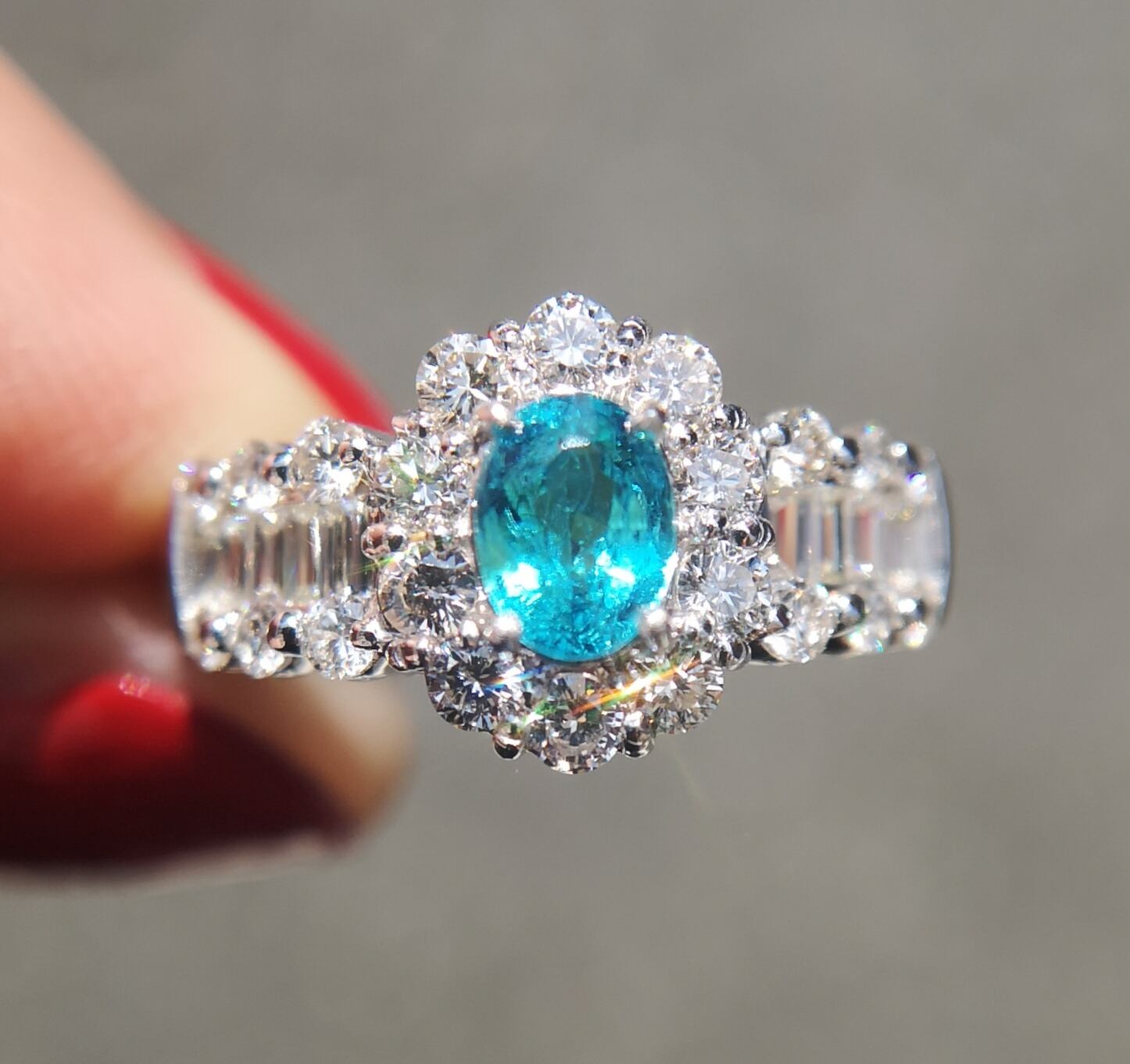 Pt900 ブラジル産パライバトルマリン&ダイヤモンド リング | jewelry 