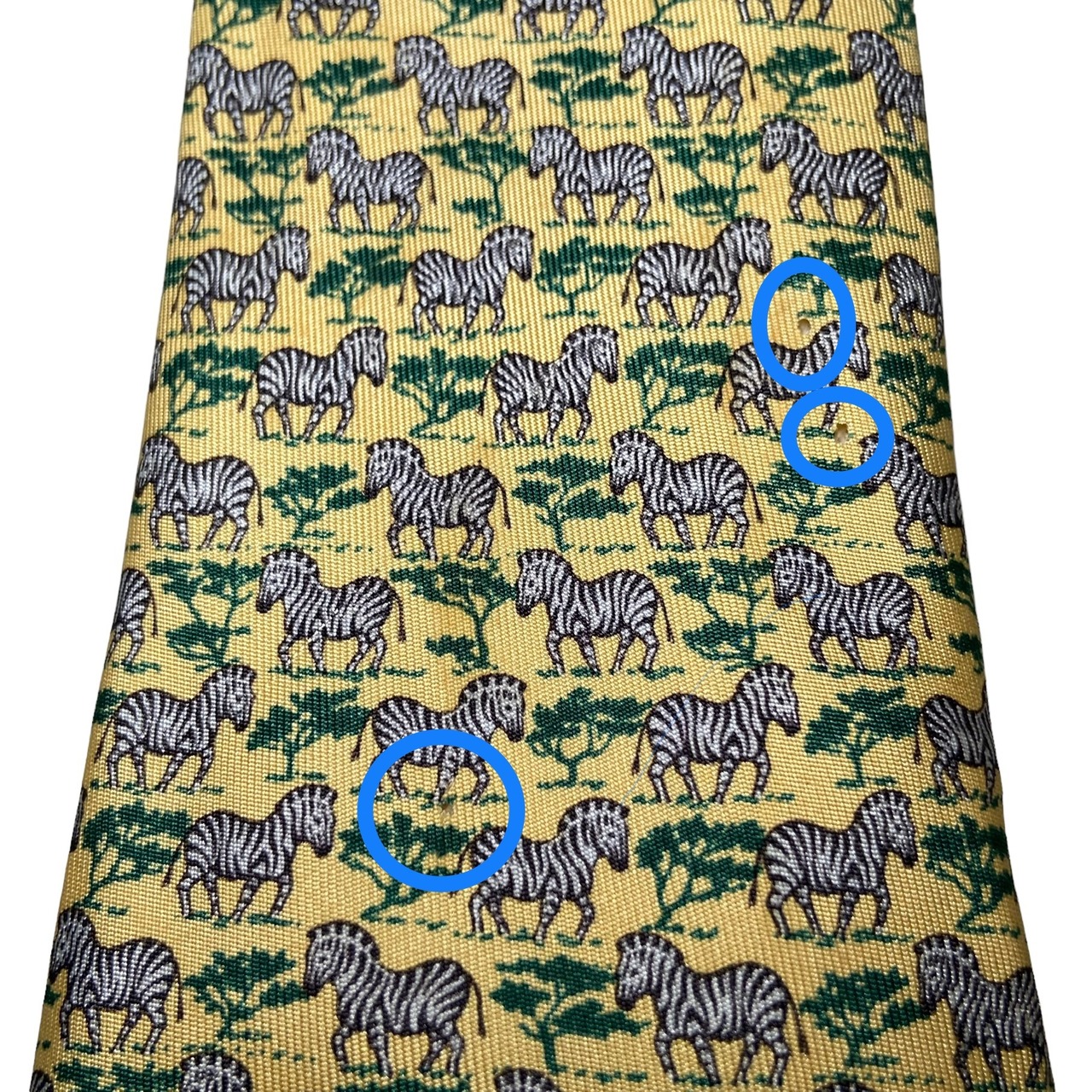 HERMES zebra print silk tie