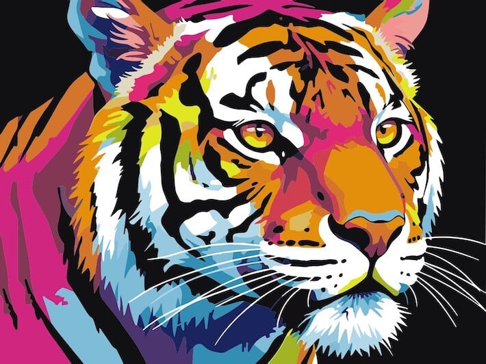 LovetheFamily レッドカースト・レディーと鳥の群れ 数字油絵 数字