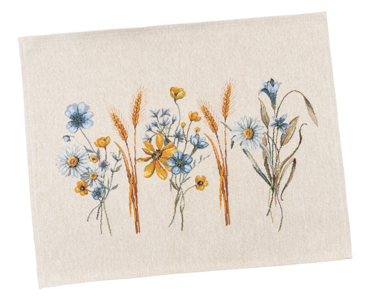 タペストリースクエアマット　小麦　花　 ウクライナ製　テーブルセンター　 - 1