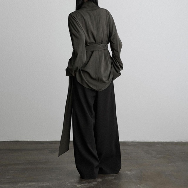 Cross waist lazy shirt C0998