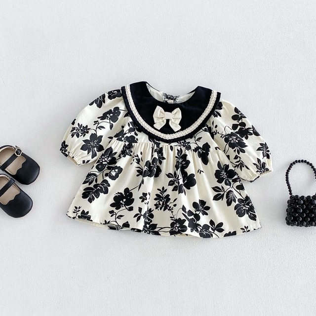 【BABY&KID】レトロ花柄ワンピース