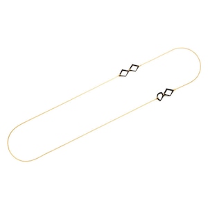 Aluminium Long Necklace - Simple/Gold