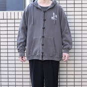 custom china button wolf embroidery hoodie